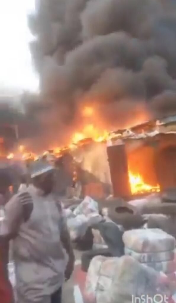 Fire Breaks Out at Ikotun Market Lagos 