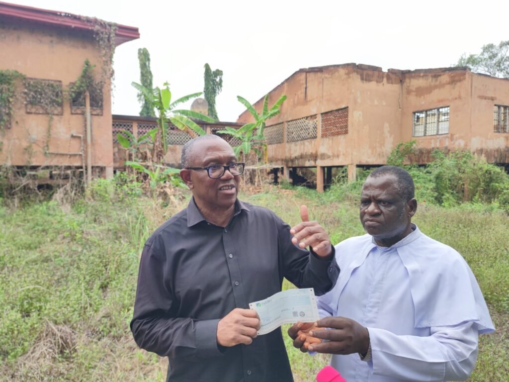 Peter Obi Donates ₦10 Million to Revive Dilapidated Sole Hospital in Enugu Community