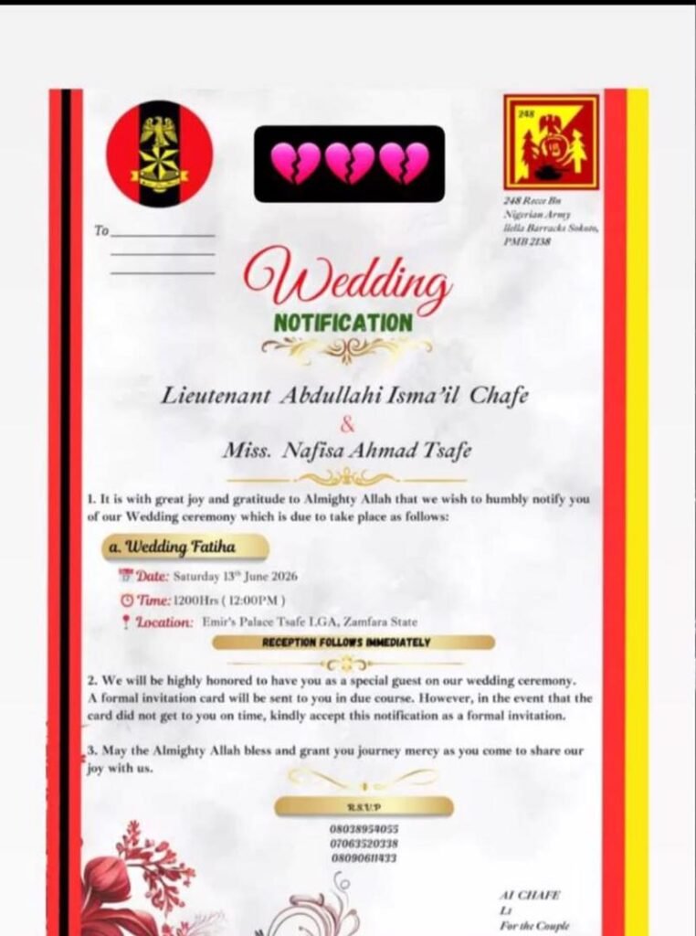 Army Lieutenant Loses Life in Sokoto Terrorists Attack Weeks Before Wedding